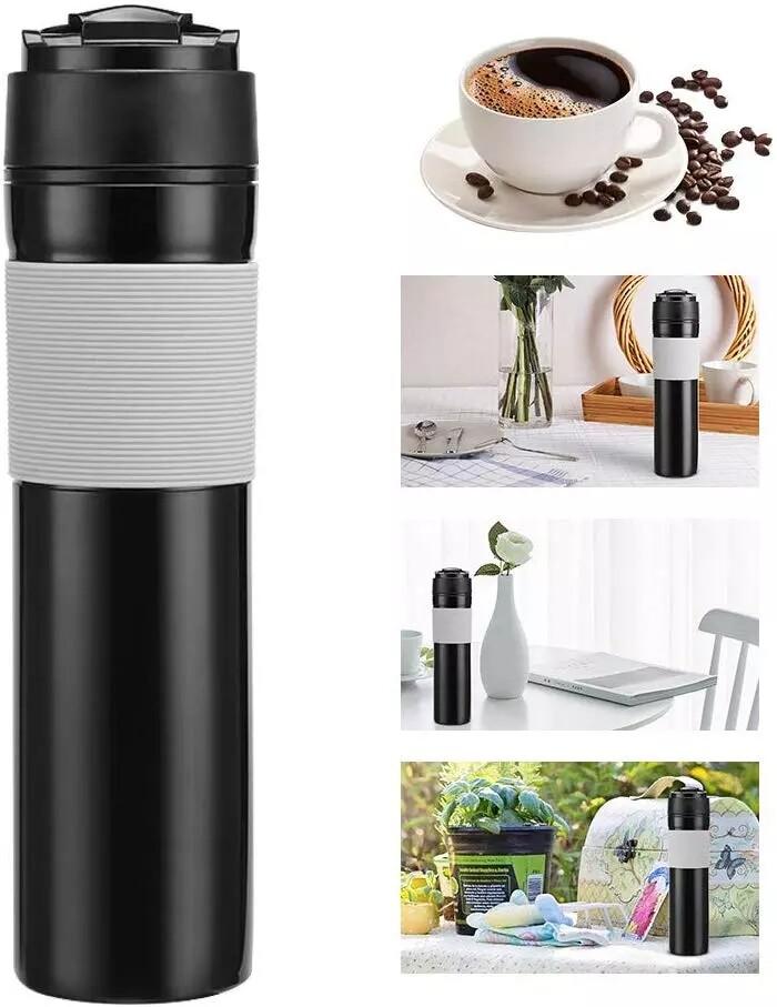 I Cafilas [F-3rd] Portable French Press Coffee Maker PP Food Coffee Pots Insulated Travel Mug Premium Group for Outdoor Sport Will Be Better