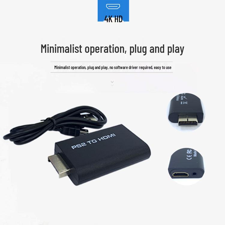 PS2 to HDMI Adapter with Audio & Power for TV Screen Mirroring