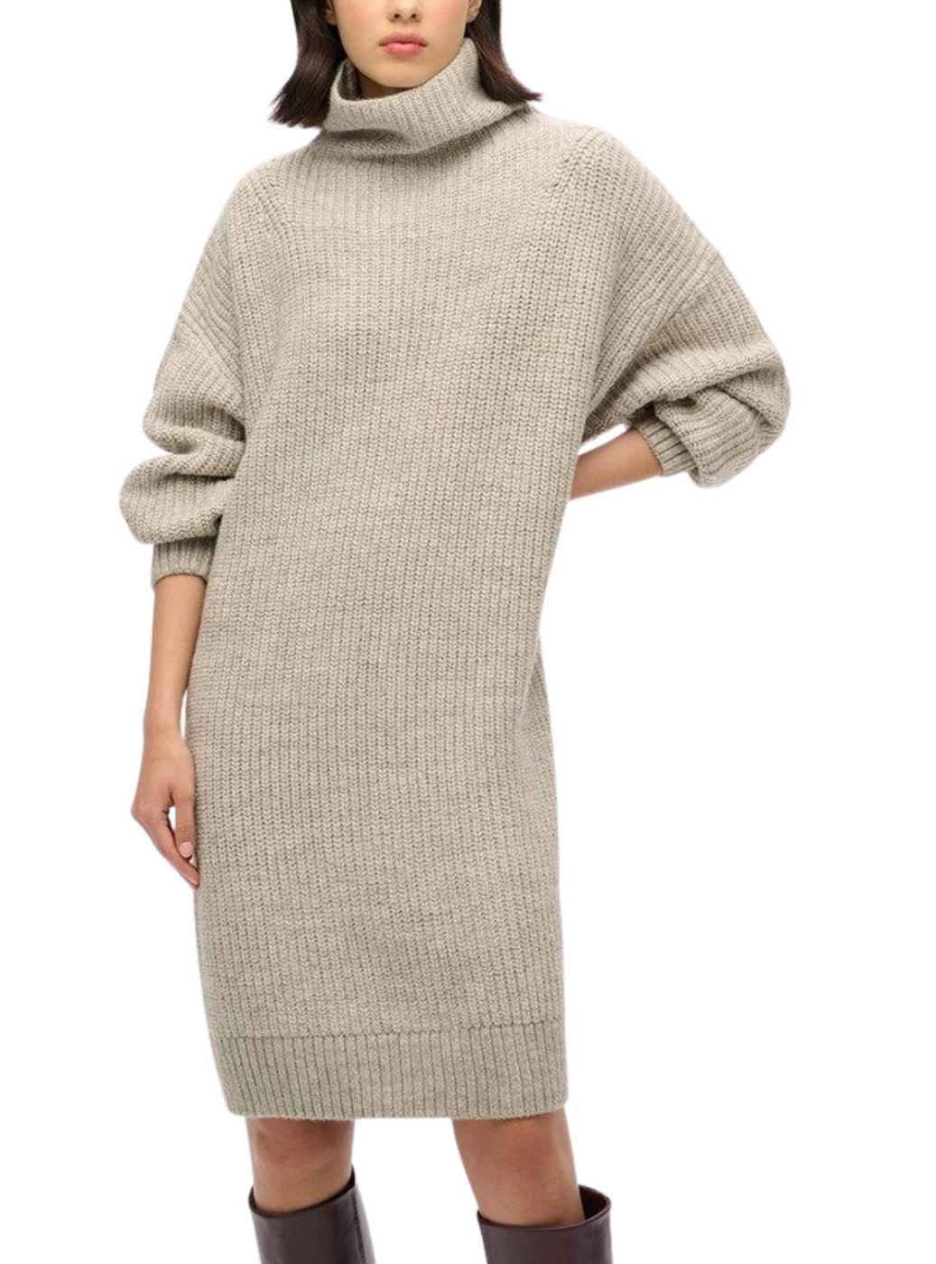 Superdry Damen Grau Dicke Gerippte Strickkleid Für - Bild 2