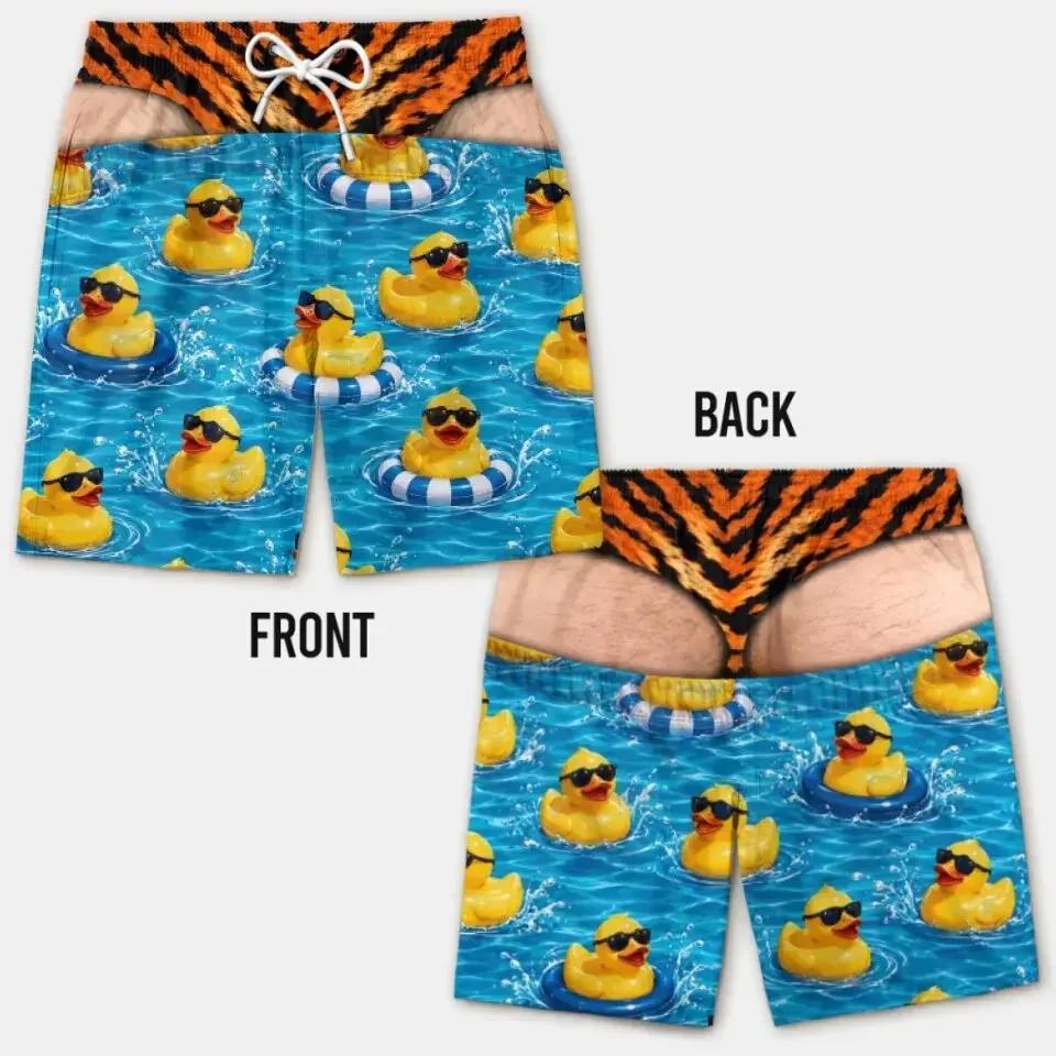 Pantaloncini da Spiaggia da Uomo Stampa Culo Peloso 3D Divertente Elastico Coulisse Novità Costume da Bagno Asciugatura Rapida Festa in Piscina Vacanza XXS-6XL