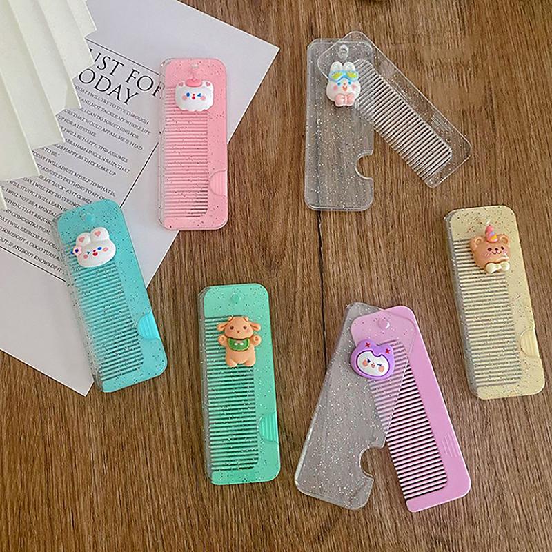 Cartoon Hair Comb Brush Foldable Massage Hair Comb Anti Static Hairdressing Styling Tool Women Portable Travel Women Gifts