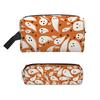 Two-Piece Cute Ghost Pattern 3D Cartoon Cosmetic and Pencil Case Zipper Closure Storage Bag Best Gift for Boys and Girls