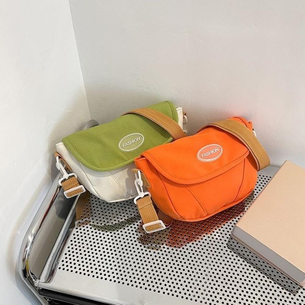 Solid Color Sports Shoulder Bag Cloth Dumplings Bag Simple Canvas Crossbody Bag  Female
