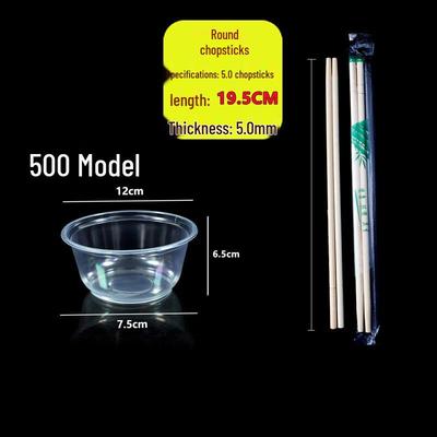ZISIZ Disposable Plastic Bowl & Chopstick Set