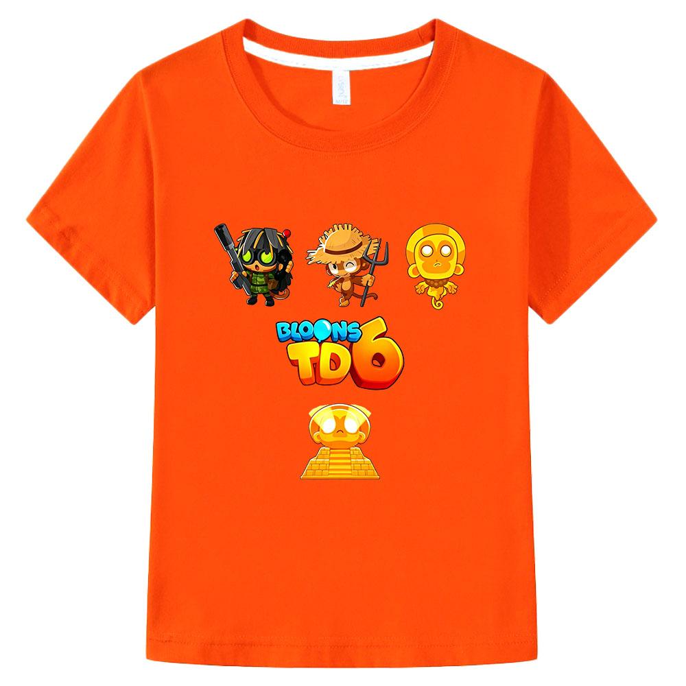 Spiel Bloons TD 6 Kinder T-Shirt 100% Baumwolle Cartoon Druck Kinder T-Shirts Streetwear Jungen Mädchen Oberteile Rundhals Kurzarm Sommer