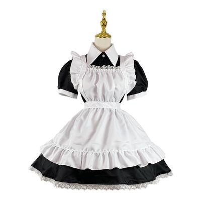 Anime Karakter cosplay hizmetçi kıyafeti cosplay restoran iş üniforması uzun elbise siyah ve beyaz hizmetçi kıyafeti parti parti