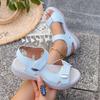 Sportlicher Stil Klettverschluss Einriemen Damen Neu Übergröße Komfort Offene Zehenpartie Freizeit Sandalen