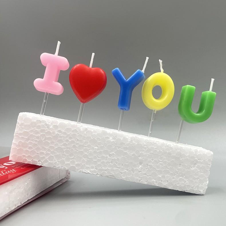 English Letter I LOVE YOU Confession Candle Letter Valentine's Day Love Atmosphere Confession Birthday Candle