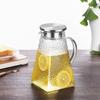 Gehämmerte kühle Wasserflasche, hochtemperaturbeständiges Wasserflaschen-Set, hoher Borosilikatglas-Topf, Party-Saft, transparenter Topf