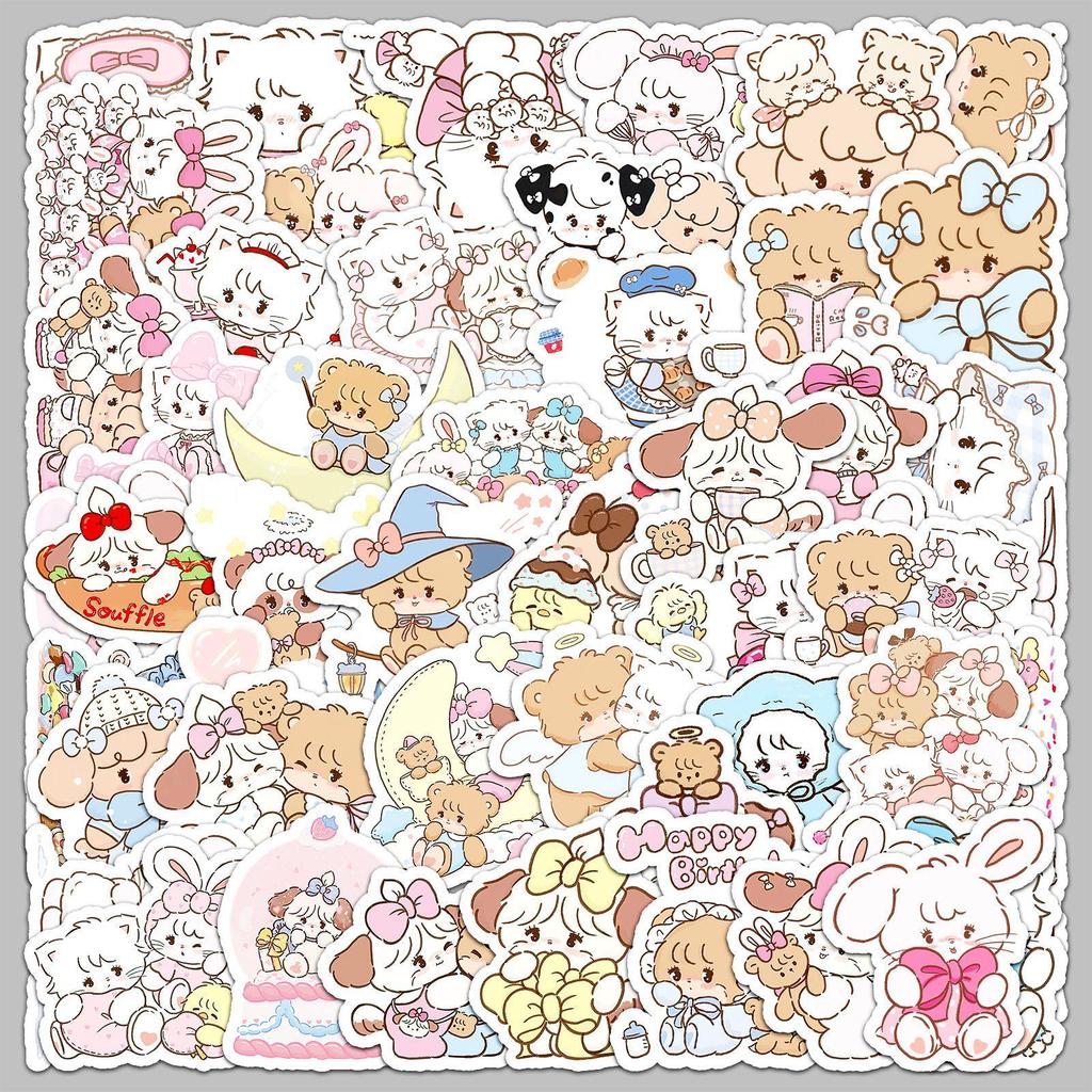 56 Mikko Cartoon Animal Stickers: Cute, Creative, Waterproof for Journals, Phone Cases, Storage Boxes