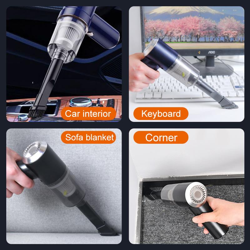 High Suction 2 In 1 Car Vacuum Cleaner Wireless Charging Air Duster Handheld High-power Vacuum Cleaner for Home Office