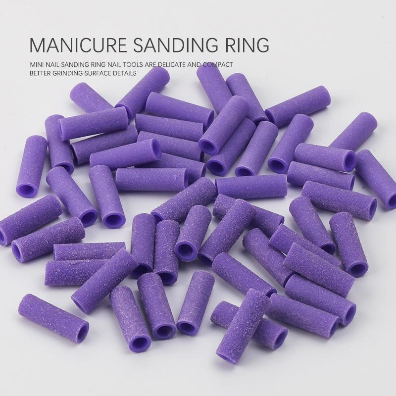 60 Pcs/Box 3Mm Mini Sanding Bands Stainless Steel Nail Drill Bits Mandrel Electric Manicure Accessories Tool