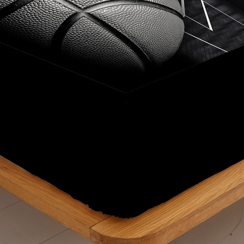 3PC Basketball Court Bed Sheet, Fitted Sheet*1+Pillowcases*2, Suitable For Bedrooms And Guest Rooms, Comfortable And Soft Fabric