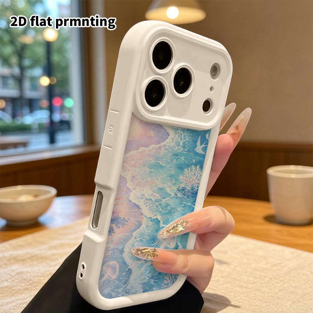Phone Case: 2D Flat Design Suitable for iPhone 18, 17, 16, 15, 14, 13 Pro Stepped Protective Case, Dreamy Coast, Halloween Gift