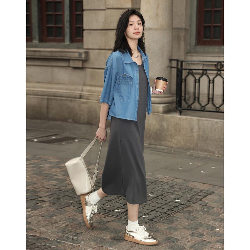 Джинсовая рубашка Demana с асимметричным карманом S