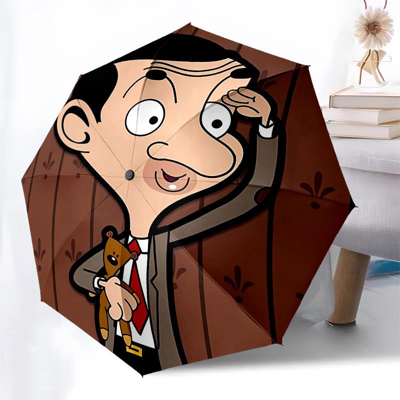 Sig. Fagiolo, Automatico Apertura e Chiusura Cartoon, Struttura a 8 stecche Ombrello Portatile, Adatto per Uomini e Donne in Tutte le Stagioni Regalo Perfetto