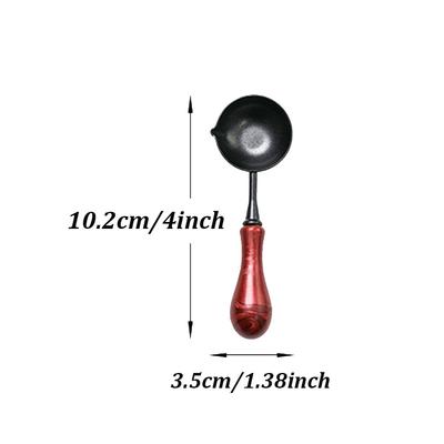 1pc Non-Stick Wax Seal Spoon for Sealing Wax Stamps Double Spouts Sealing Wax Spoon With Wooden Handle