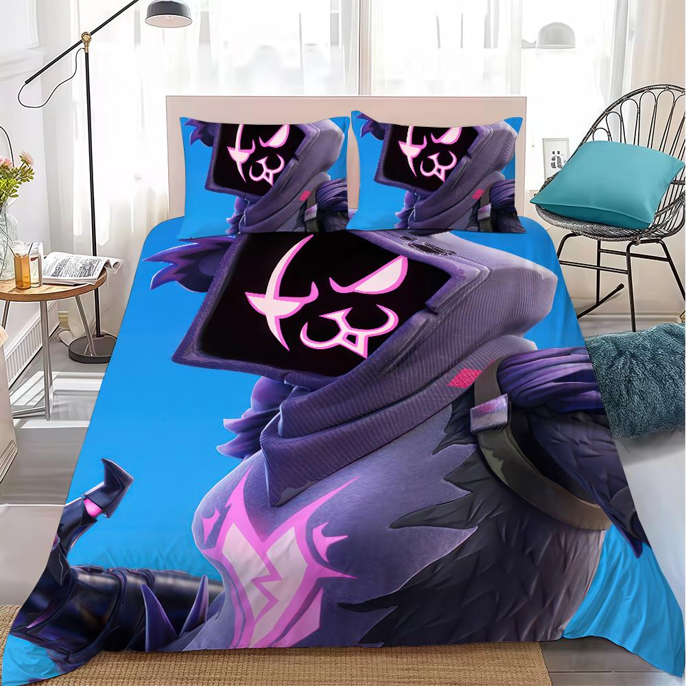 F-Fortnite Game Duvet Cover Set Home Style Bedding Soft Laundry Cotton Bed 3 Piece Set Student Dormitory Gift
