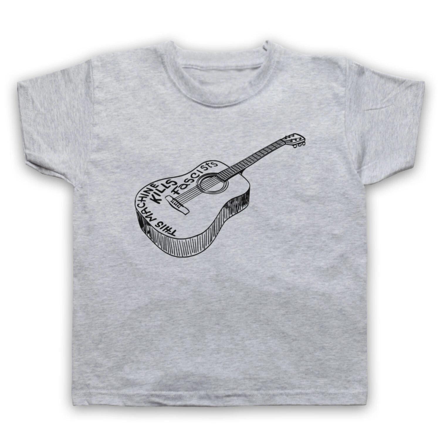 WOODY GUTHRIE THIS MACHINE KILLS FASCISTS GUITAR KIDS CHILDS T-shirt 140