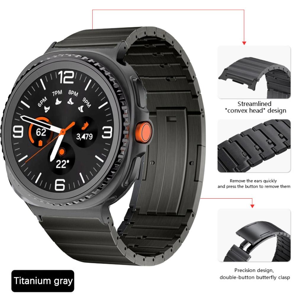 Tytanowy Pasek do Samsung Galaxy Watch 8 Classic 46mm Metalowa Opaska na Nadgarstek do Galaxy Watch 8 44mm 40mm/Ultra 47mm 2025 Akcesoria