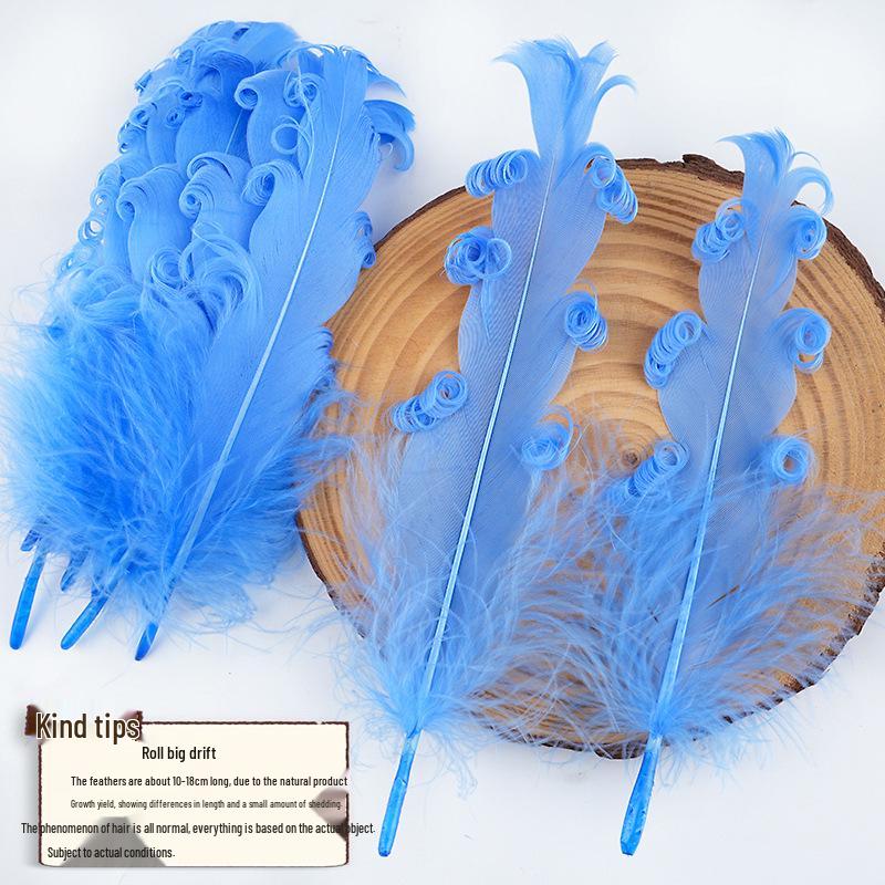 DIY Handmade White Large Curly Feather Accessories for Hats, Clothing, and Bags