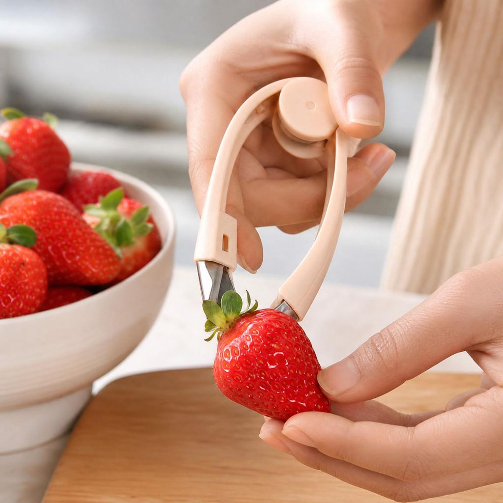 Stainless Pineapple Eye Remover with Pointed Tip, Multifunctional and Vegetable Stem Remover for Strawberries