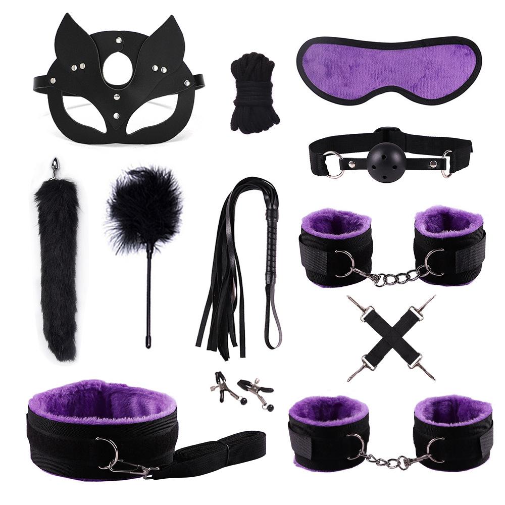 Erotic Sex Toys for Women Adults Games Nylon Bondage BDSM Kits Handcuffs Sex Whip Mouth Gag Soft Fox Tail Anal Plug Sexy Shop