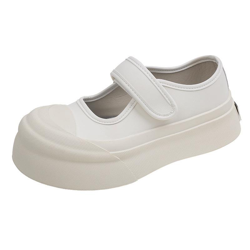 New Height-increasing Round-toe Shallow Shoes for Women with Big Heads Cute and Ugly Velcro