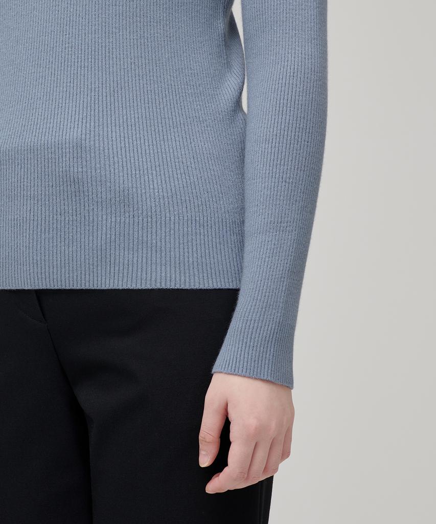 MUSINSA STANDARD WOMAN Women'S Ribbed Slim Turtleneck Knit [Blue Grey]