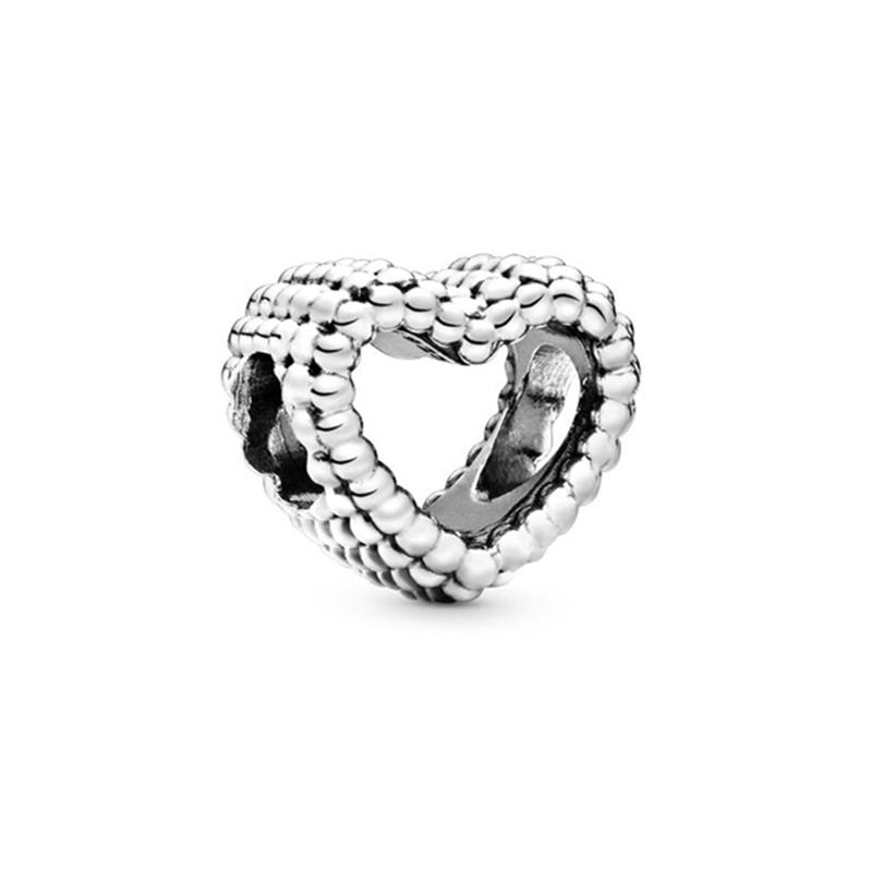 Europeans DIY Angel Mom Heart Sparkling Paw Print Cherry Blossom Charm Beads Fit Original Silver Bracelet Jewelry