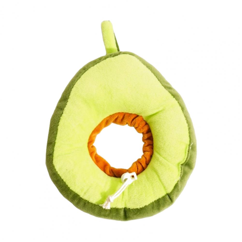 Anti-scratch Pet Collar Adjustable Cat Collar Plush Toast Cat Cone Collar Adjustable Avocado Shape Recovery Anti-bite Lick Wound (Green,S) зелёный
