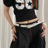 Punk Star Rivet Waist Belt Punk Style PU Leather Waistbands Vintage Y2K Wide Belt  Ornament