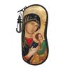 Custom Our Lady Of Perpetual Help Shell Eyeglasses Case Cool Roman Catholic Virgin Mary Glasses Case Sunglasses Box Pouch