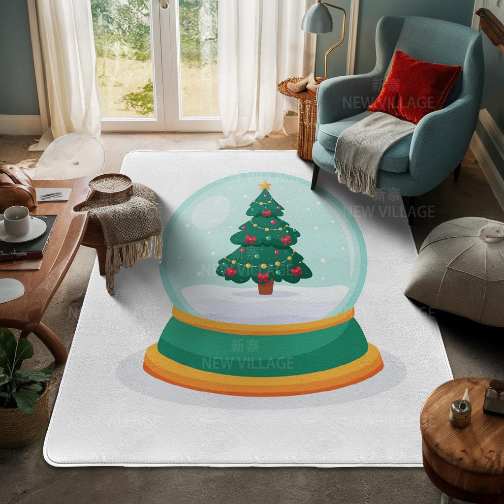House Entrance Carpet Home Door Mat Living Room Bath Foot Bathroom Non-slip Water Absorption Rugs Bath Merry Christmas Winter