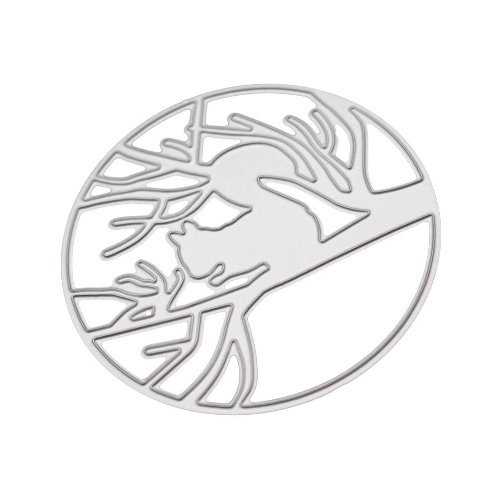 Little Squirrel On the Branch Frame Metal Silvery Stencil Embossing Cutting Dies For Diy Scrapbooking Paper Album Cards Making