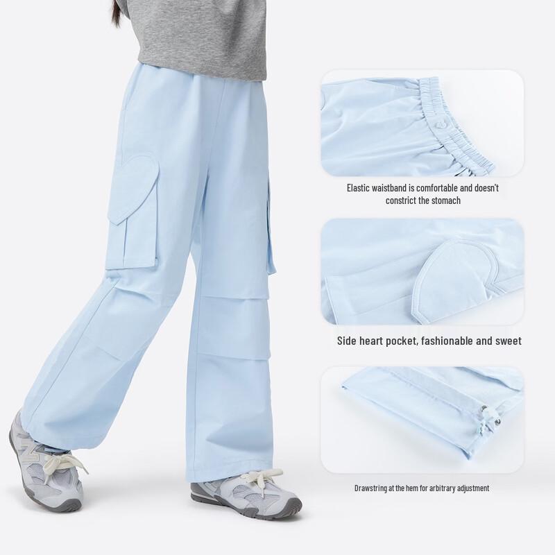 Girls' Cotton Casual Straight-Leg Trousers