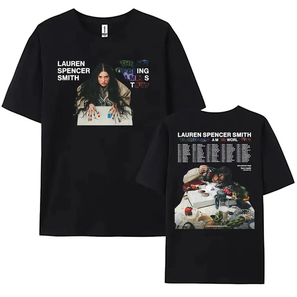 The Art Of Being A Mess Tour 2025 Tshirt Lauren Spencer Smith Graphic Tshirt Cotton Short Sleeve Female T Shirt Summer Soft Tee
