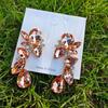 European and American Trend Design, Water Drop-shaped Gem Earrings, Luxury Colorful Super Flash Glass Diamond Earrings