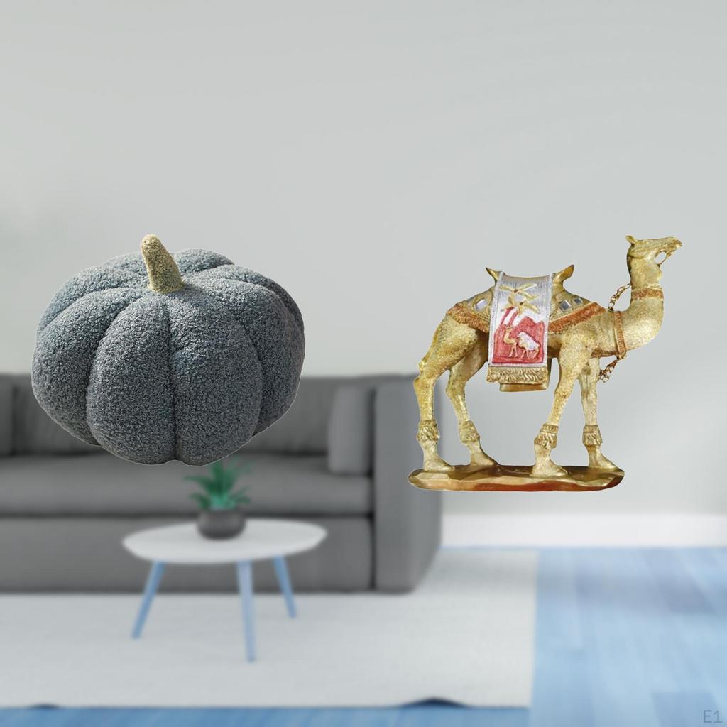 Halloween Pumpkin Cushion Camel Figurine Sofa Bed Bedroom Room Decor Resin Animal Statue Sculpture
