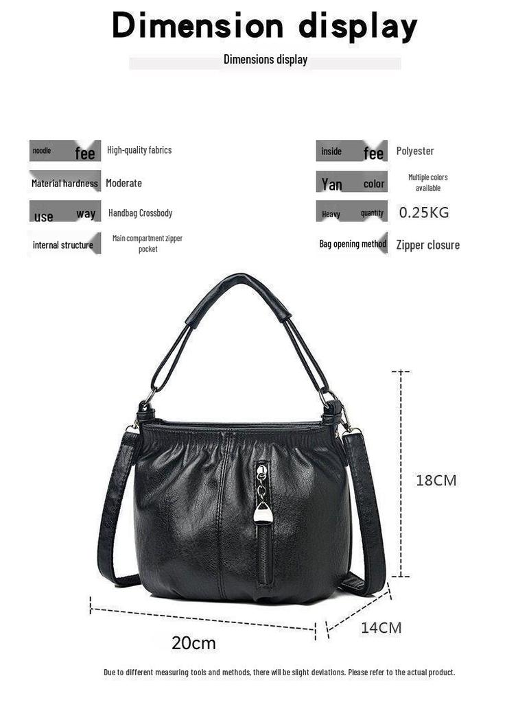 Genuine Leather Textured Women's Handbag - Small, Handheld, Crossbody, Free Shipping