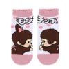 Monchhichi Heart Pattern Socks Different Designs Left Right 23-25cm Sneaker Length White Womens Socks.