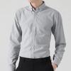 Men's Light Blue Striped Long Sleeve Shirt Casual Button-Down Cotton Blend Business Shirt