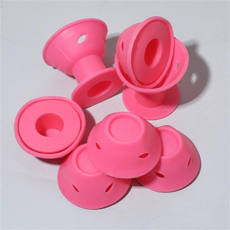 10/20PCS Pink Soft Silicone Magic Hair Care Rollers No Heat Hair Curler DIY Curling Styling Tool for Beautiful Curls