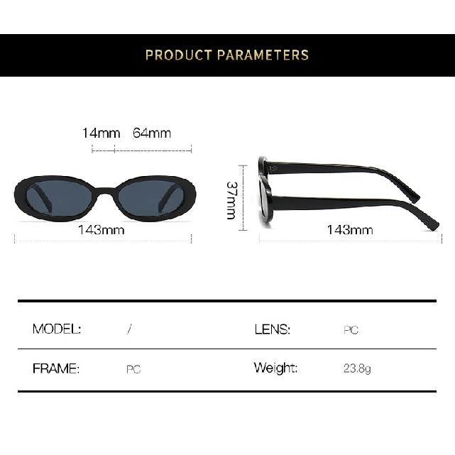 Small Frame Oval Hip-hop Sunglasses for Women, Trendy for Street Photography, Sun Protection, and Stylish Looks