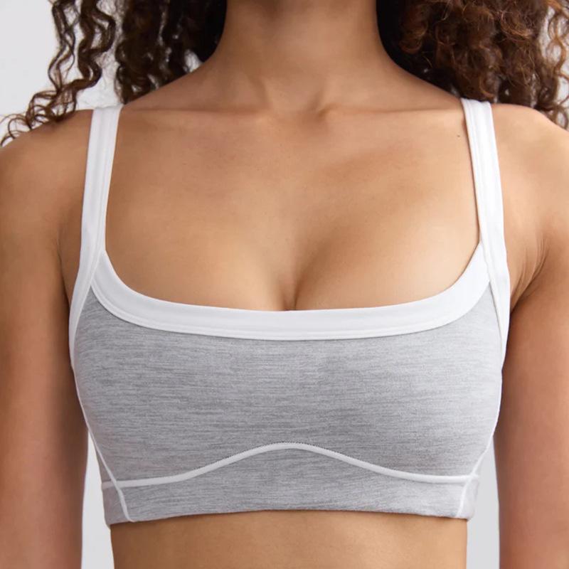 

Европа и Америка Дышащий бюстгальтер для йоги - Красивый спортивный фитнес-топ с открытой спиной Medium серый