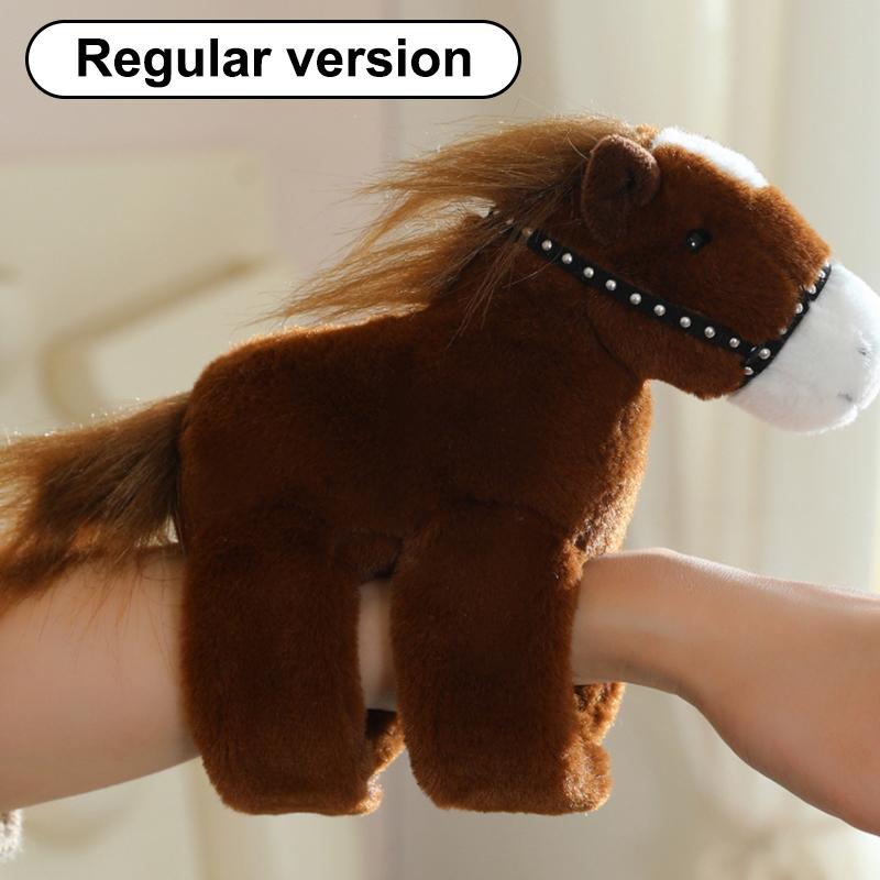 Cute Simulated Animal Horse Doll Wristband Bracelet Cartoon Spinning Tail Plush Soft Pony Decorative Interactive Toy A10