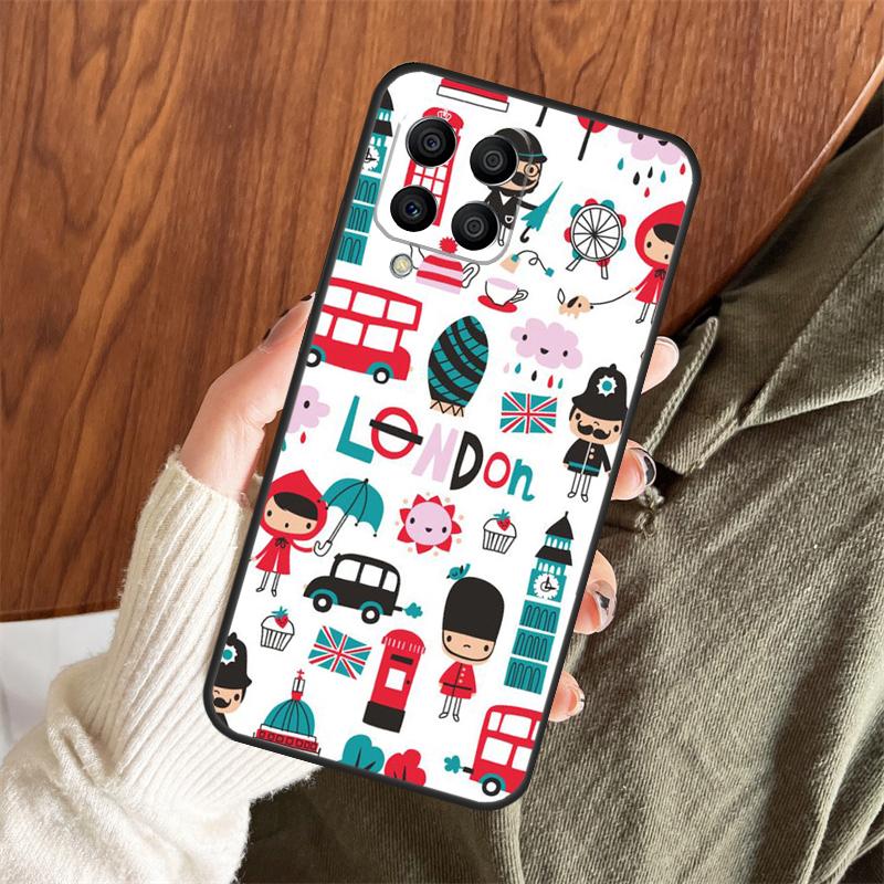London Rotes Telefon Bus Big Ben Hülle Für Samsung Galaxy M13 M33 M53 M15 M35 M55 M06 M16 M36 M56 M31 M12 M32 M52 M14 M34 M54
