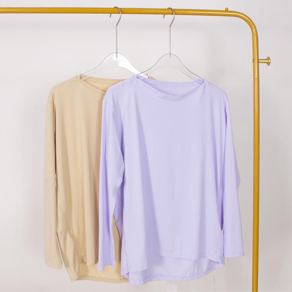 Women's Sun Protection Long Sleeve Yoga Top - Summer Fitness & Hiking Wear