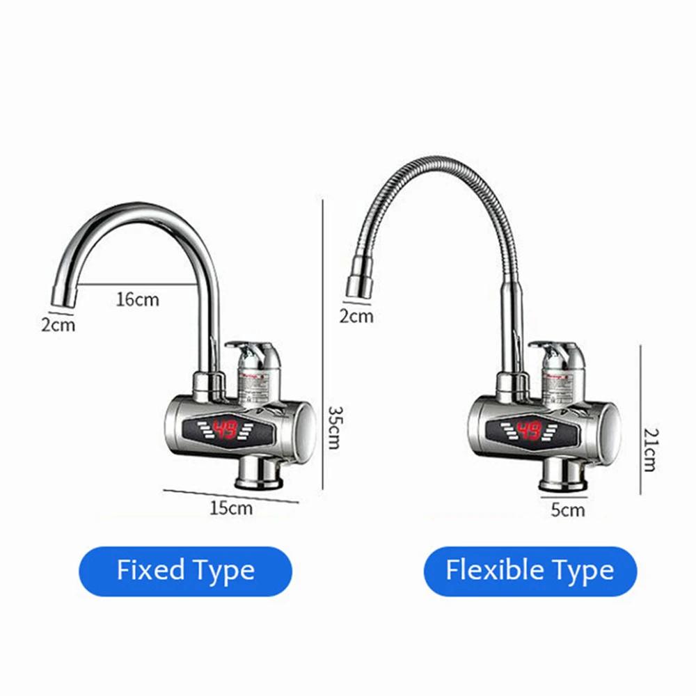 Electric Faucet Kitchen Bathroom Instant Heating Faucet Water with LED Digital Display Water Faucet Cold and Warm Dual-use Model