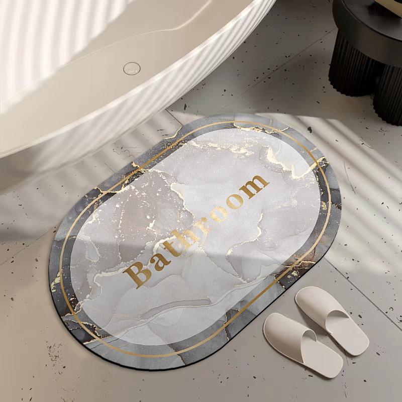 Bathroom Carpet Non-slip Floor Mat Absorbent Diatom Mud Foot Mats Imitation Marble Home Decor Rug for Toilet Shower Area